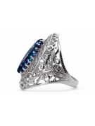 Стерлинговое серебро 925 пробы Сапфир Кольцо Винтаж украшения vrc090s